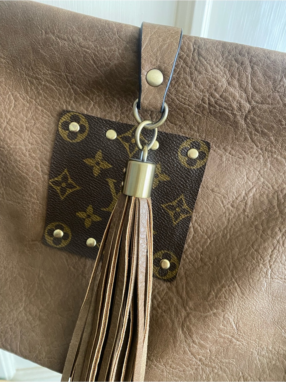 Upcycled Louis Vuitton Crossbody vegan leather bag NEW - Picture 3 of 6